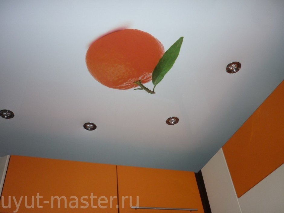 Оранжевые стен6ы на кухни