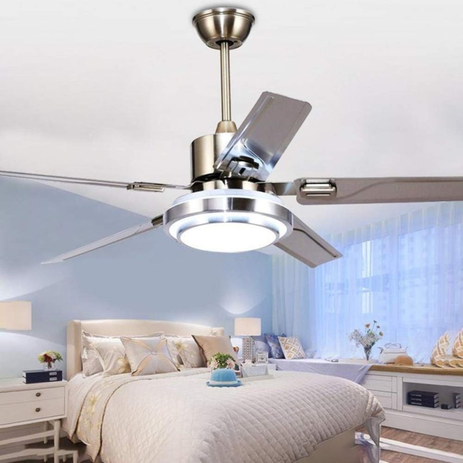 Люстра-вентилятор потолочный в спальне