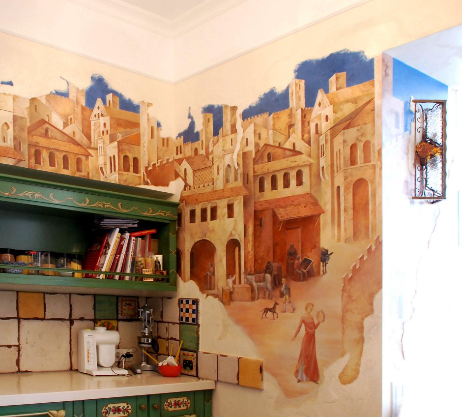 Настенная роспись на кухне