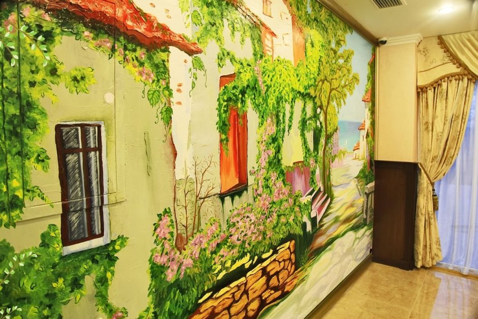 Роспись кухонной стены