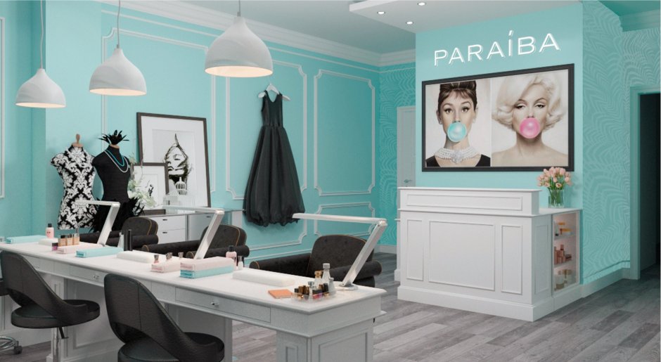 Салон красоты в бирюзовых тонах