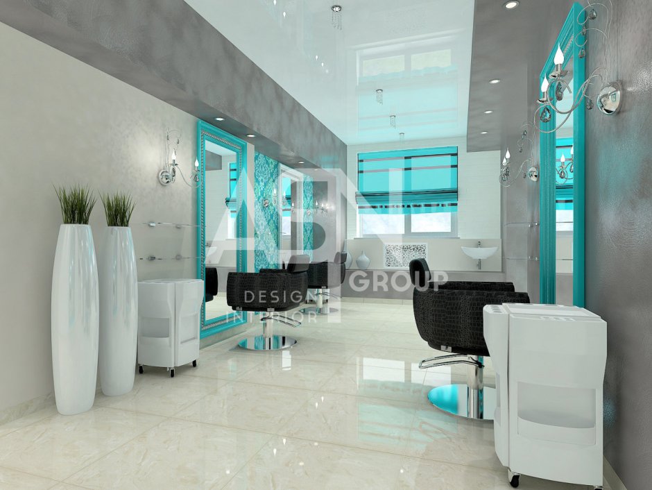 Салон красоты в бирюзовых тонах