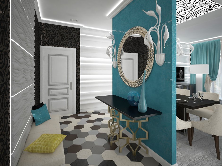 Парикмахерская в бирюзовых тонах