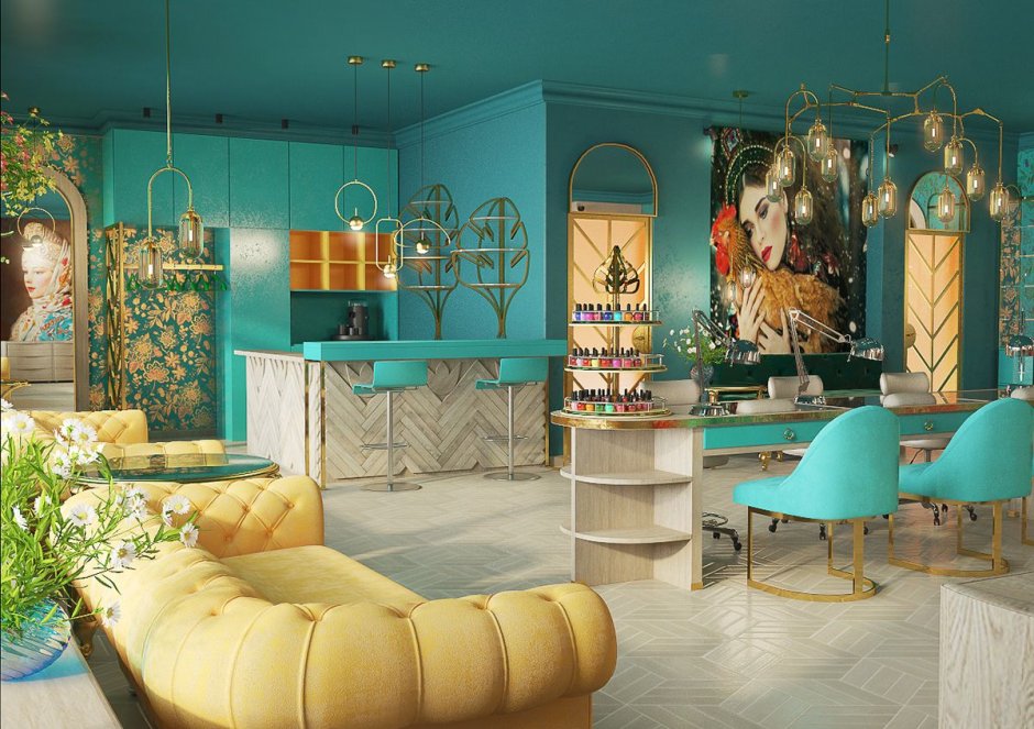 Бирюзовый салон красоты