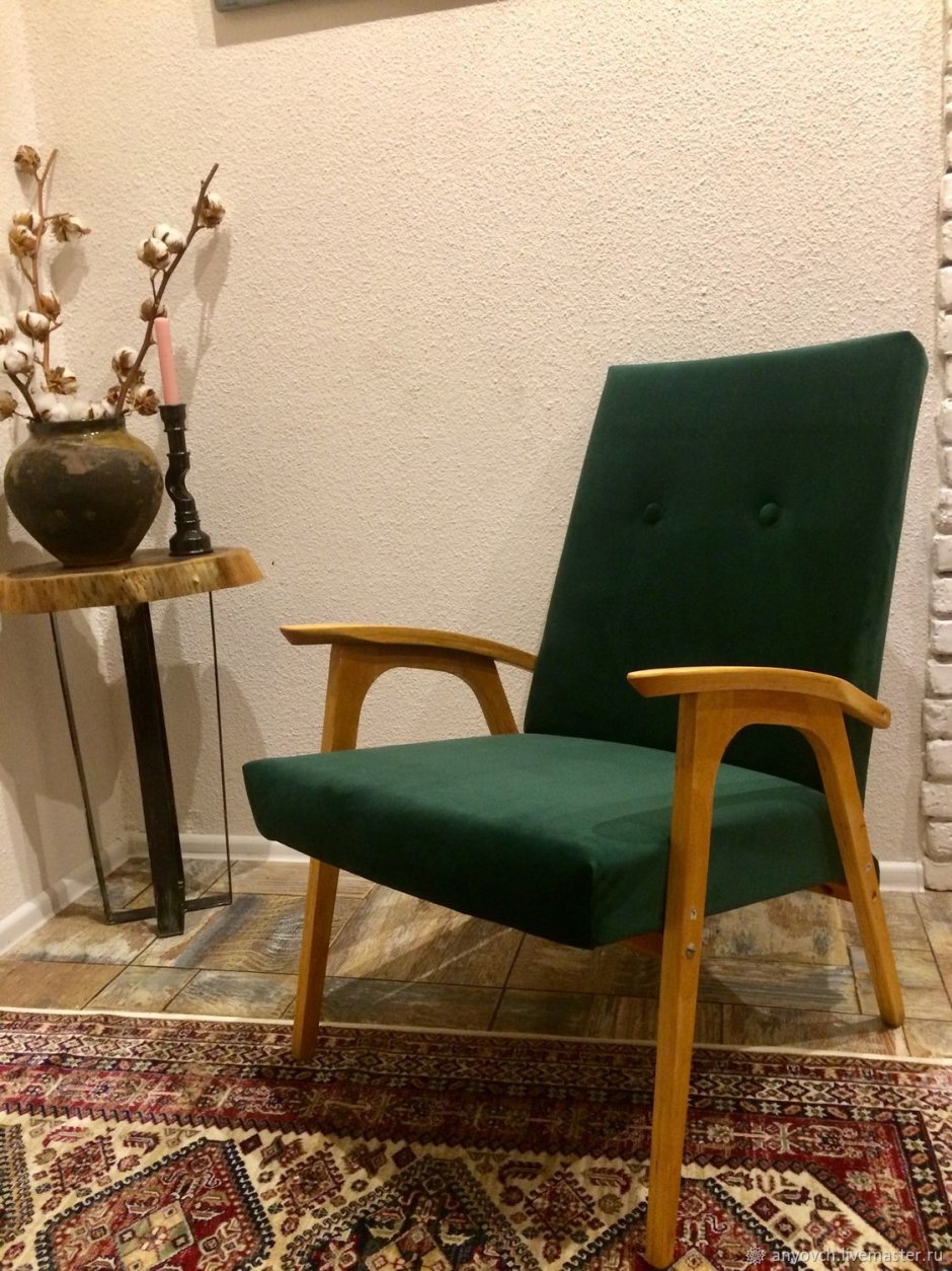 Кресло МИД сенчури зеленое