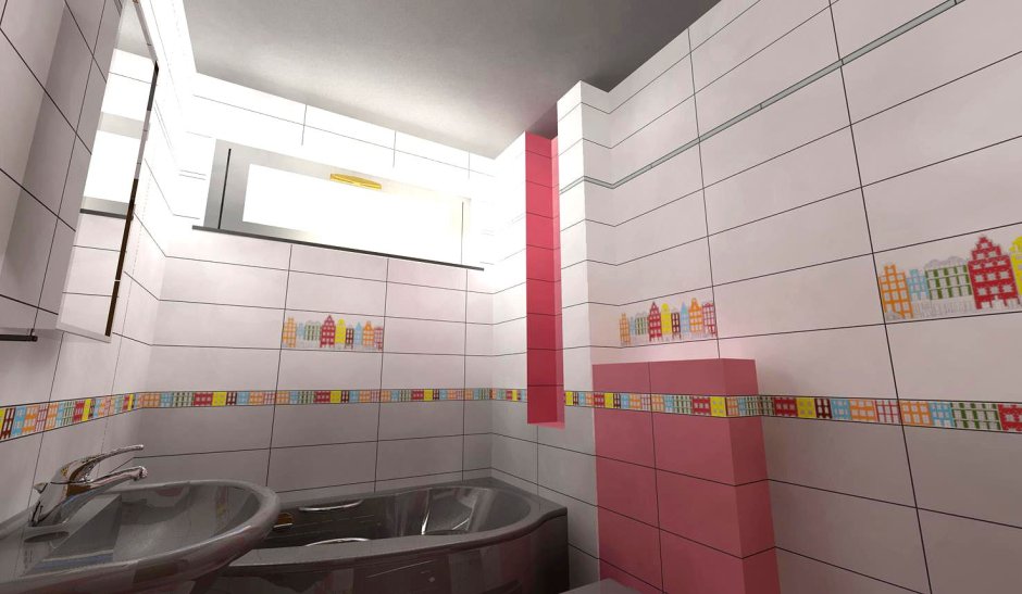 Раскладка разноцветный плитки на стену в ванной