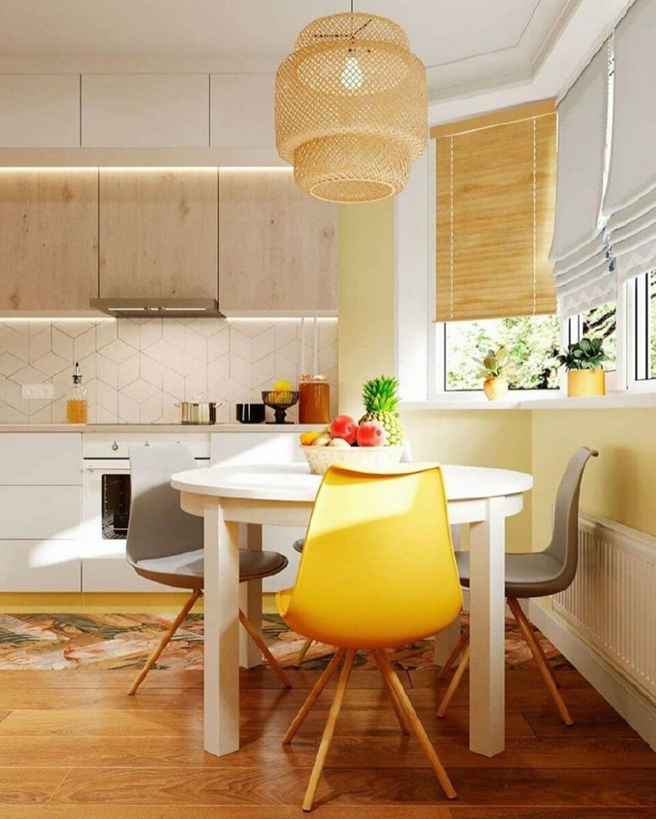 Яркие обои для кухни