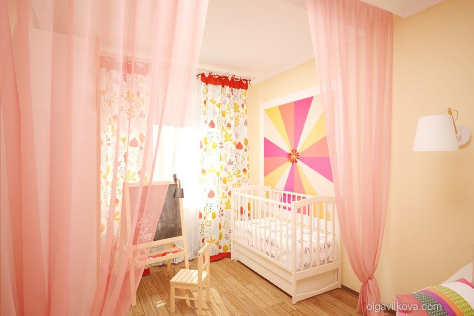 Детская комната для двоих детей с балконом