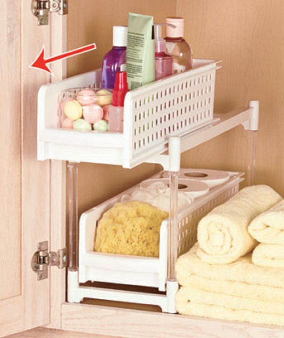 Выдвижной стеллаж в ванную