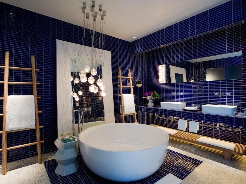 Ванные комнаты в синих тонах