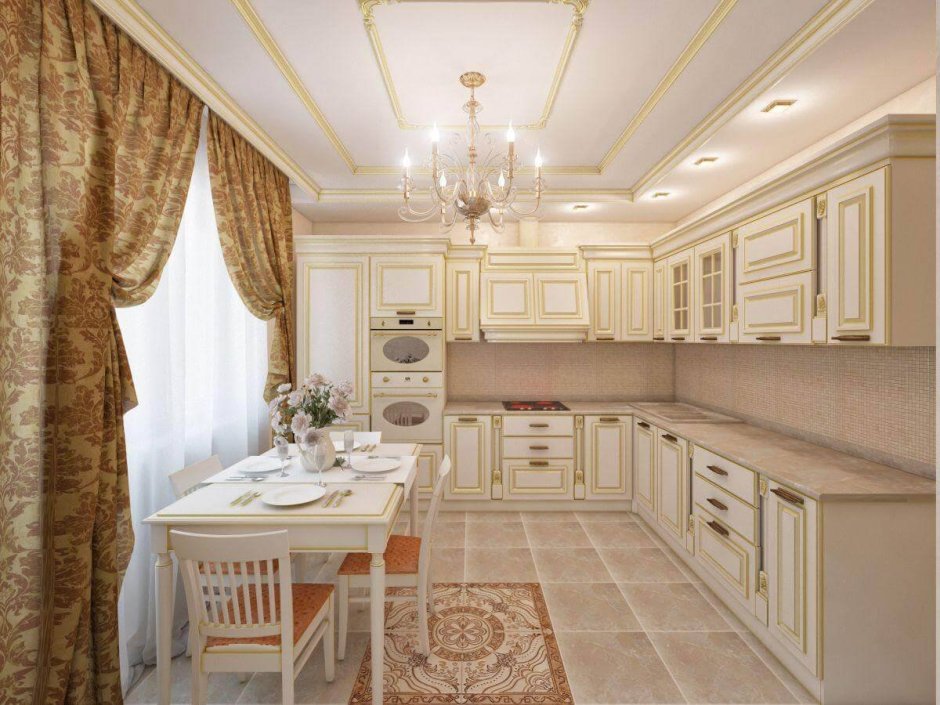 Обои для кухни в классическом стиле