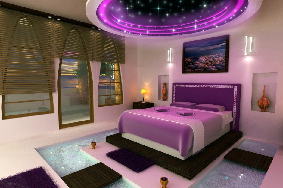 Красивые комнаты в фиолетовом цвете