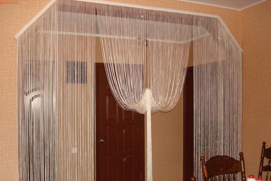 Кисея нитяные шторы в интерьере