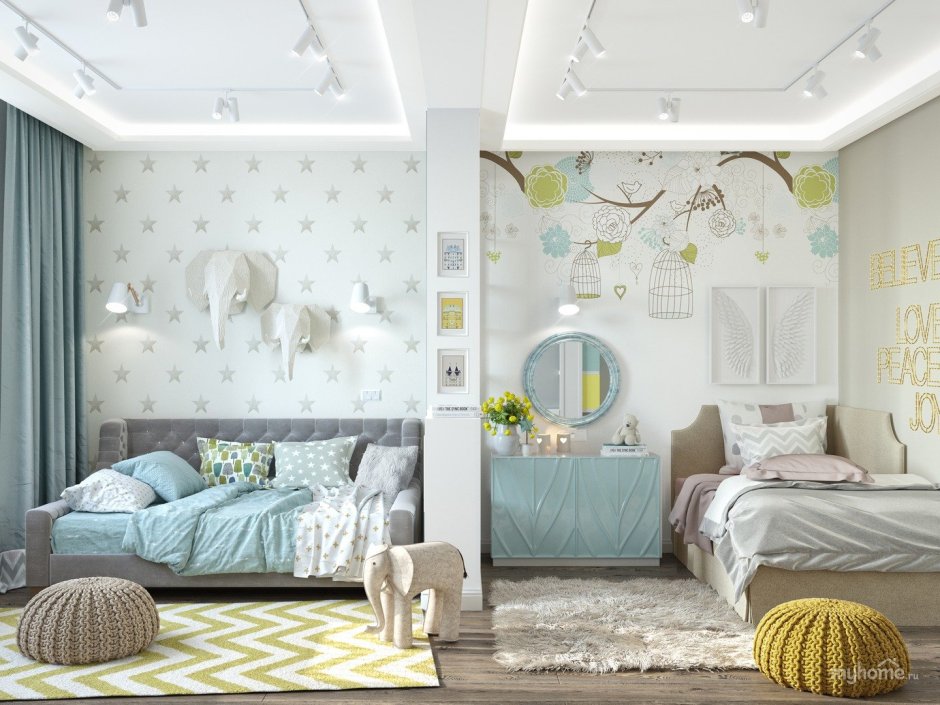 Детская комната для двоих разнополых детей