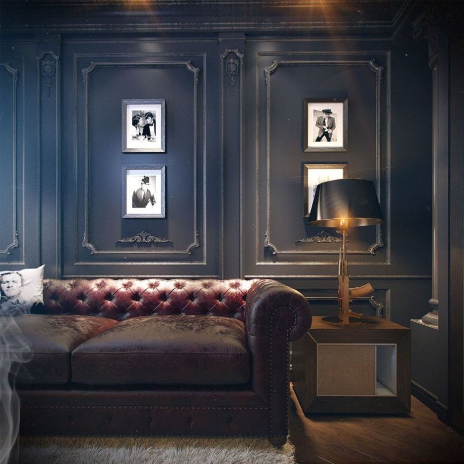 Интерьер в темных тонах английский стиль