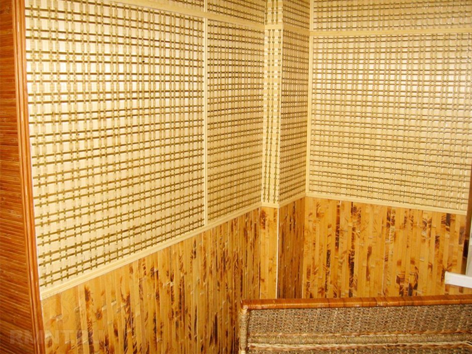 Бамбуковая стена в гостиной
