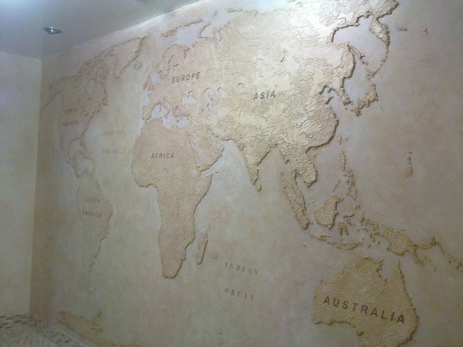 Декоративная штукатурка для внутренней отделки карта мира