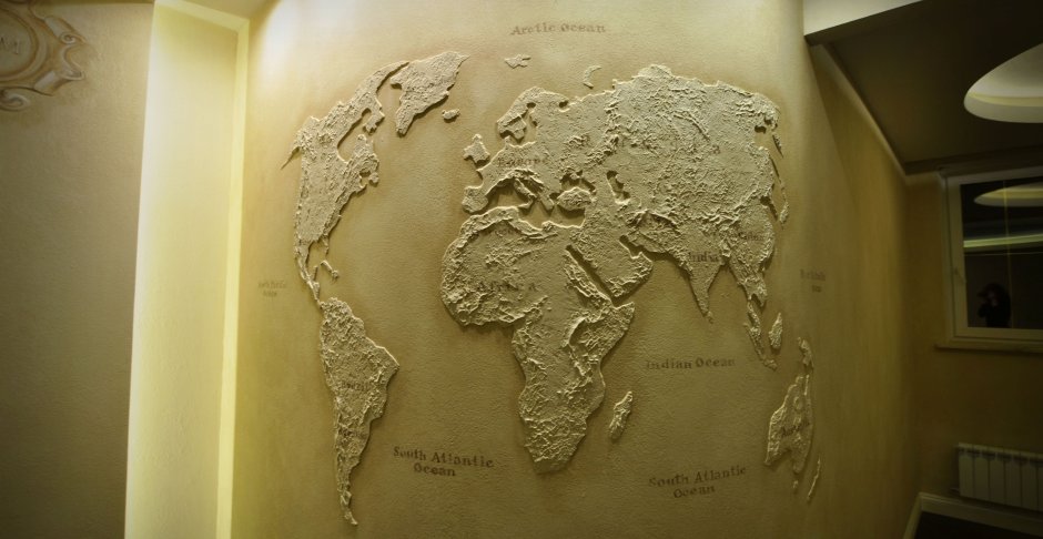 ВГТ декоративная штукатурка карта мира