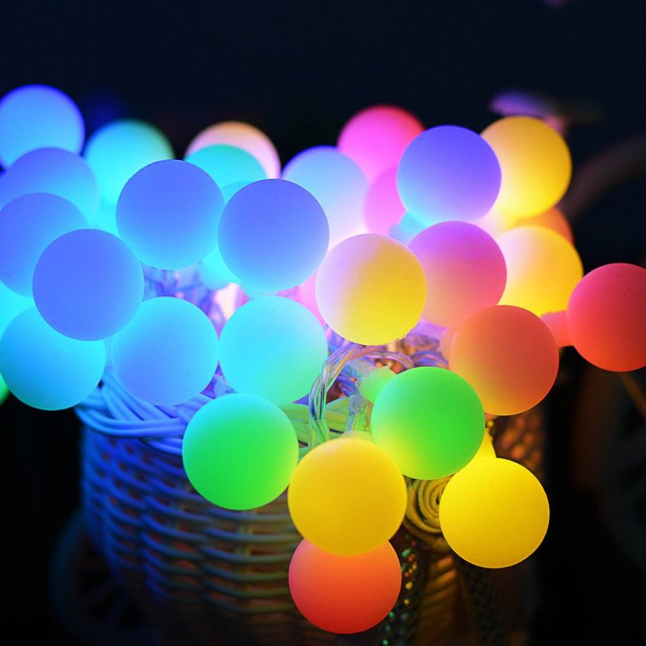 Гирлянда w28-7 40 led, шар малый, цвет: тёплый свет