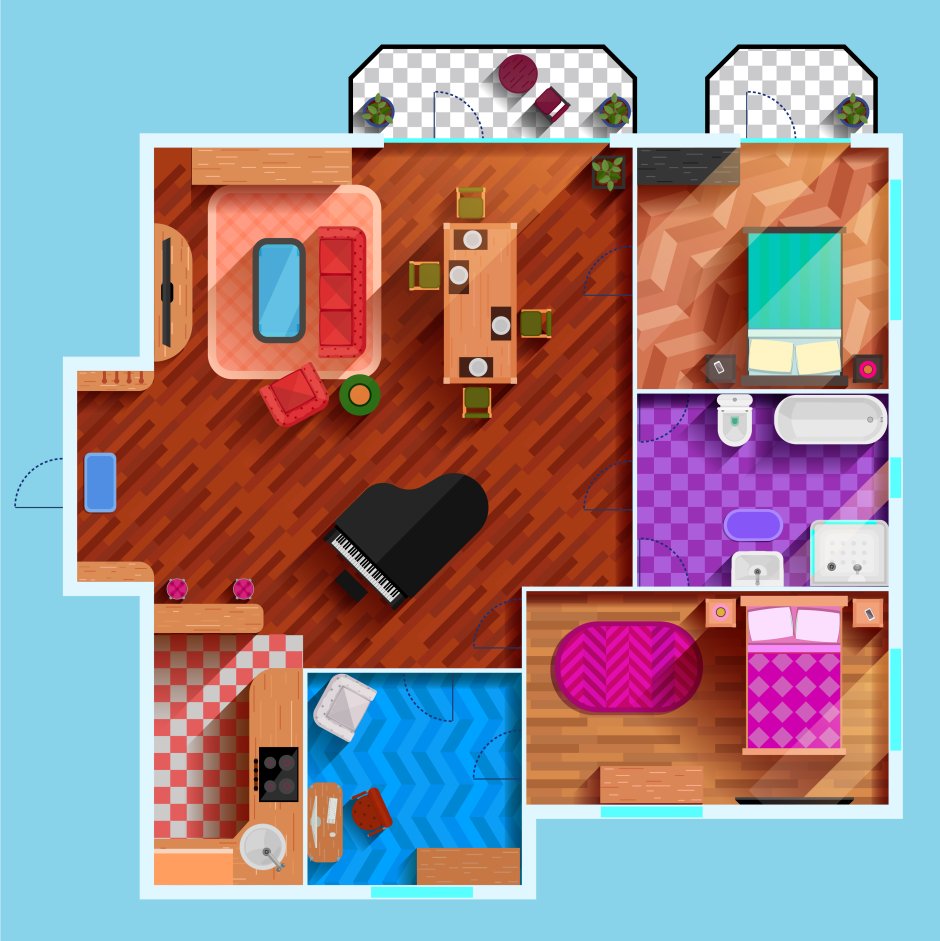 Схематический план комнаты