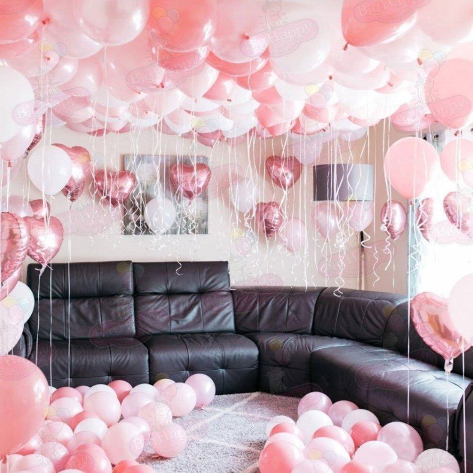 Украсить комнату шариками на день рождения