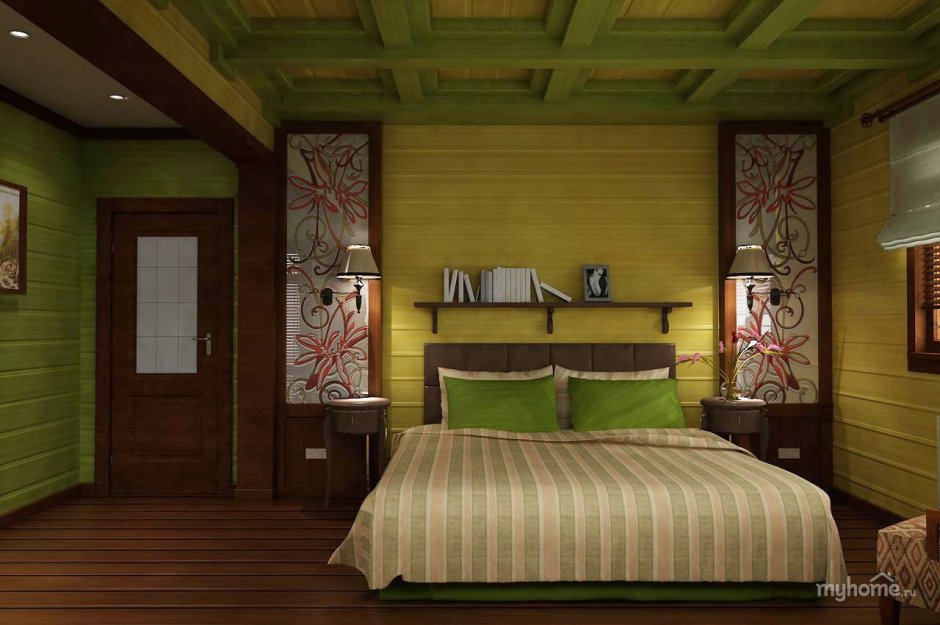 Цветная вагонка в интерьере