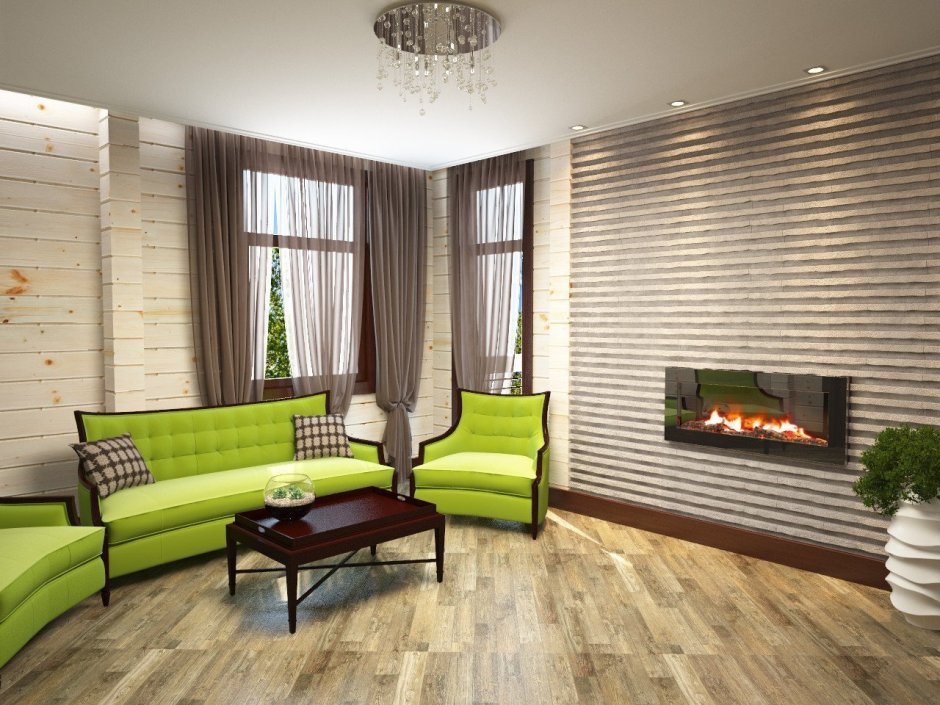 Вагонка голубого цвета в интерьере