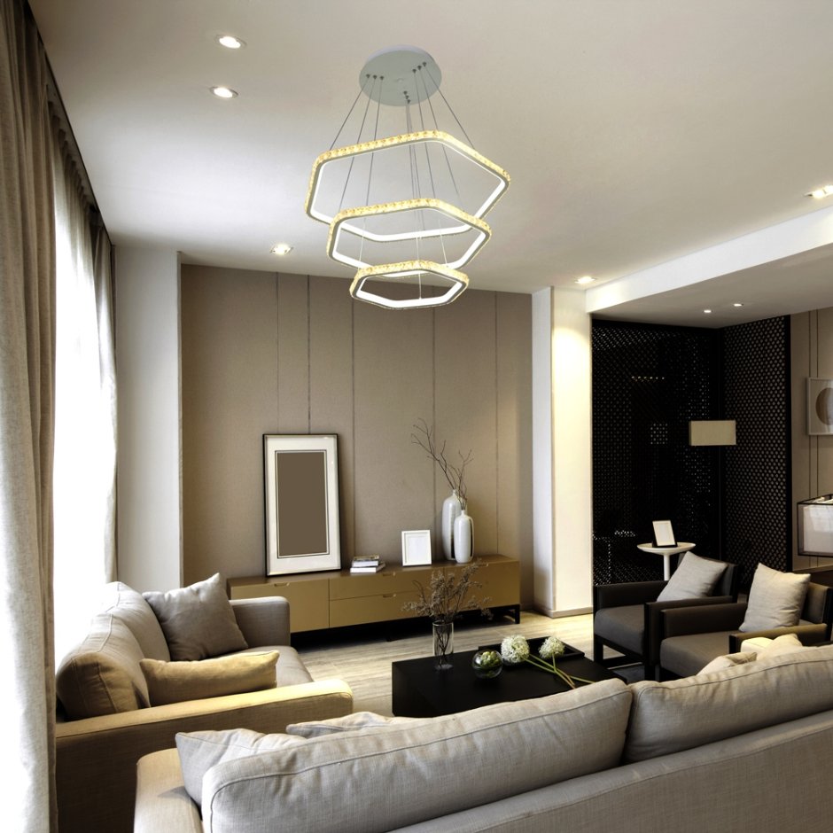 Люстра светодиодная Максисвет геометрия 2-1631-3-CR+WH Y led, led, 27 Вт