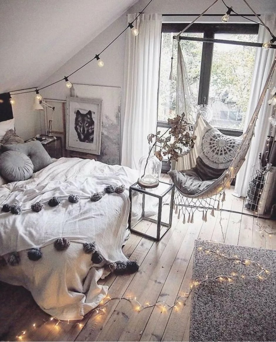 Спальня в стиле Сканди бохо
