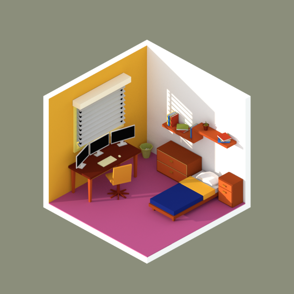 3д Blender моделирование комнат