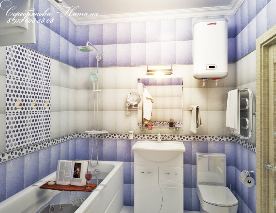 Дизайнерский проект в ванной комнате хрущевка