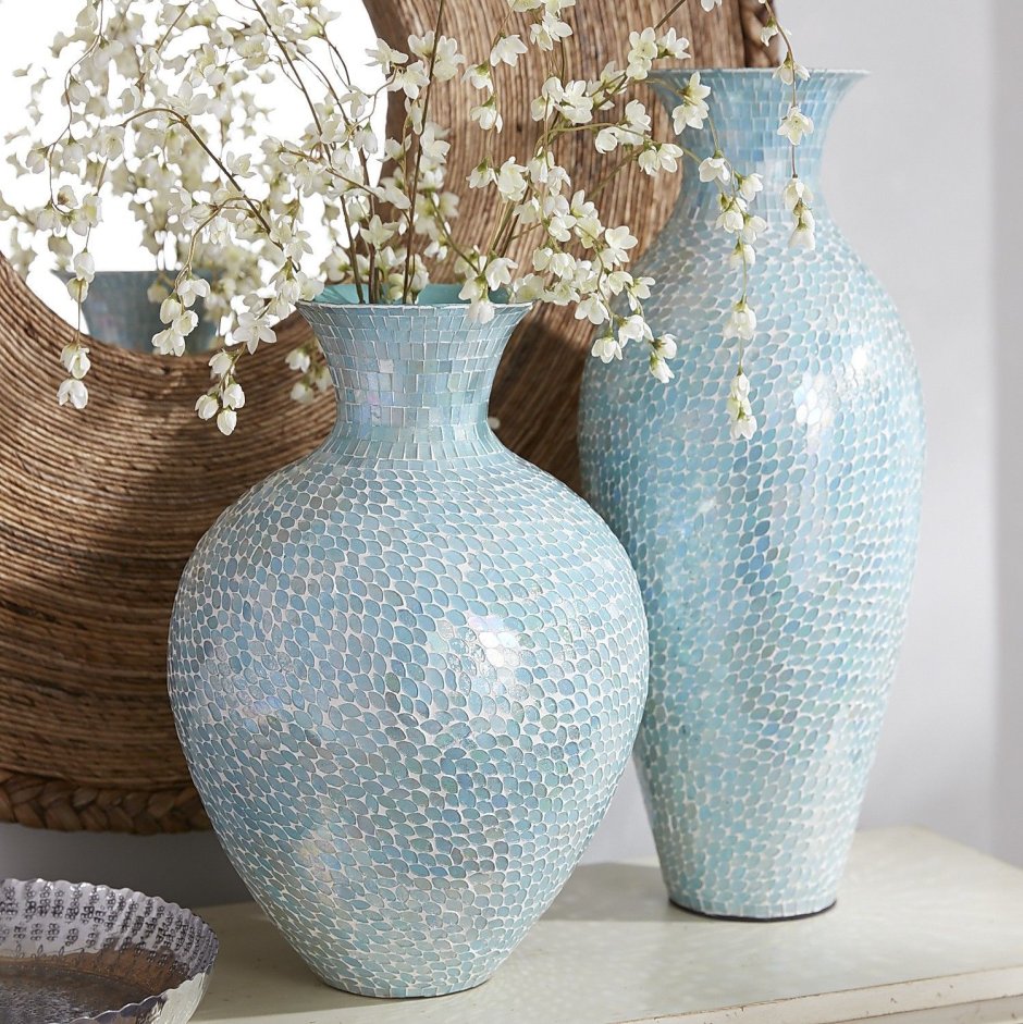 Декор мозаикой вазы