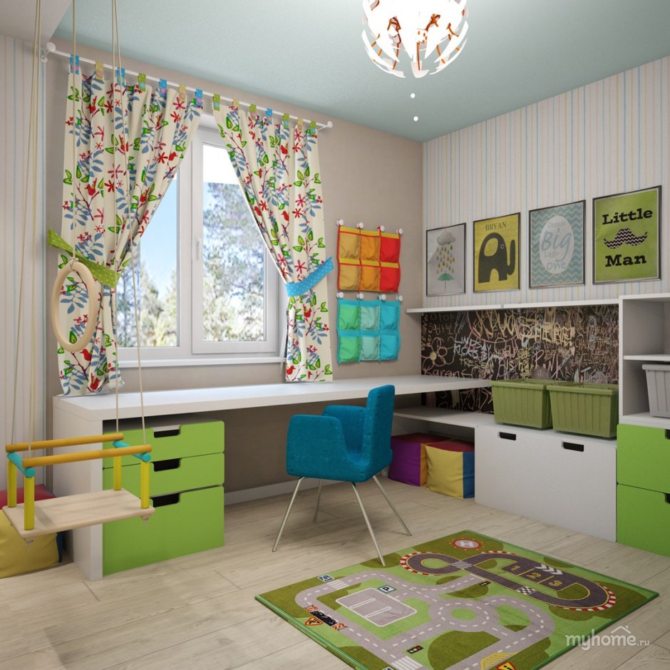 Интерьер детской комнаты для школьника 10 лет 12 кв