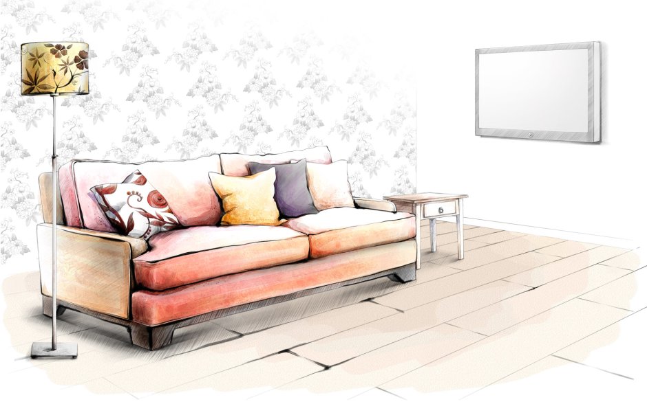 Гостиная с картиной