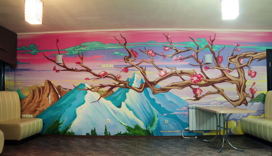 Акварельная роспись стен