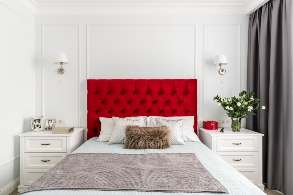 Красная спальня в стиле Минимализм