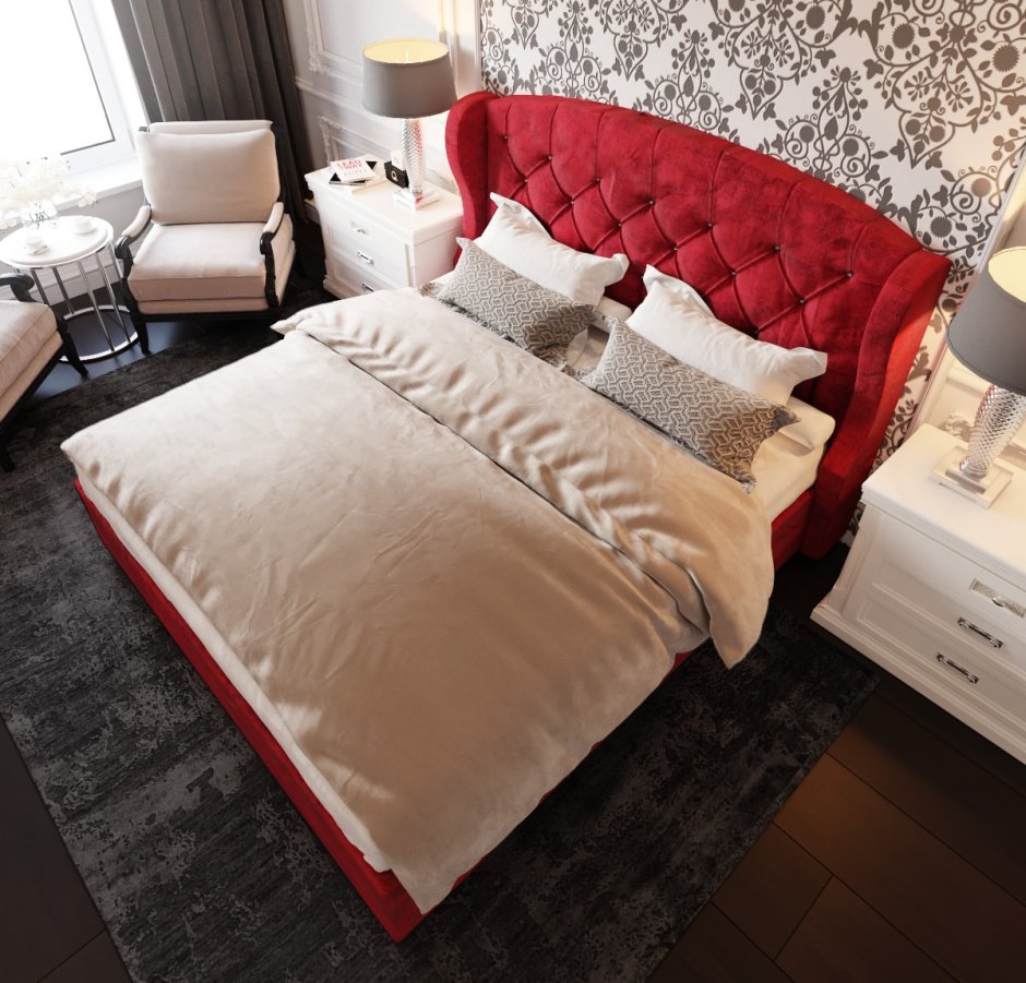 Кровать на Красном фоне