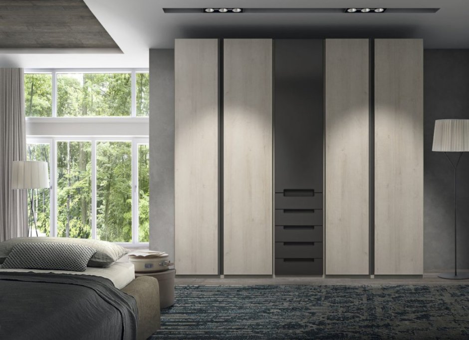 Современный шкаф до потолка