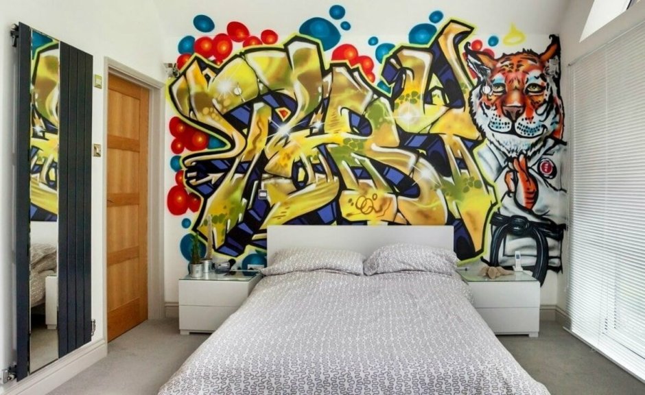 Спальная комната крутая в стиле граффити
