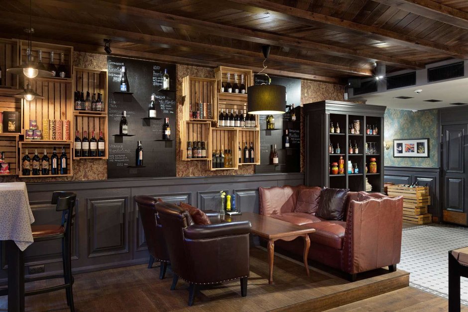 Интерьер в стиле паба на кухне