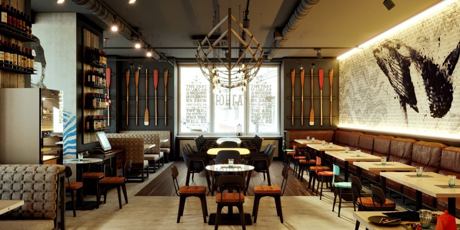 Кофейня в стиле ретро