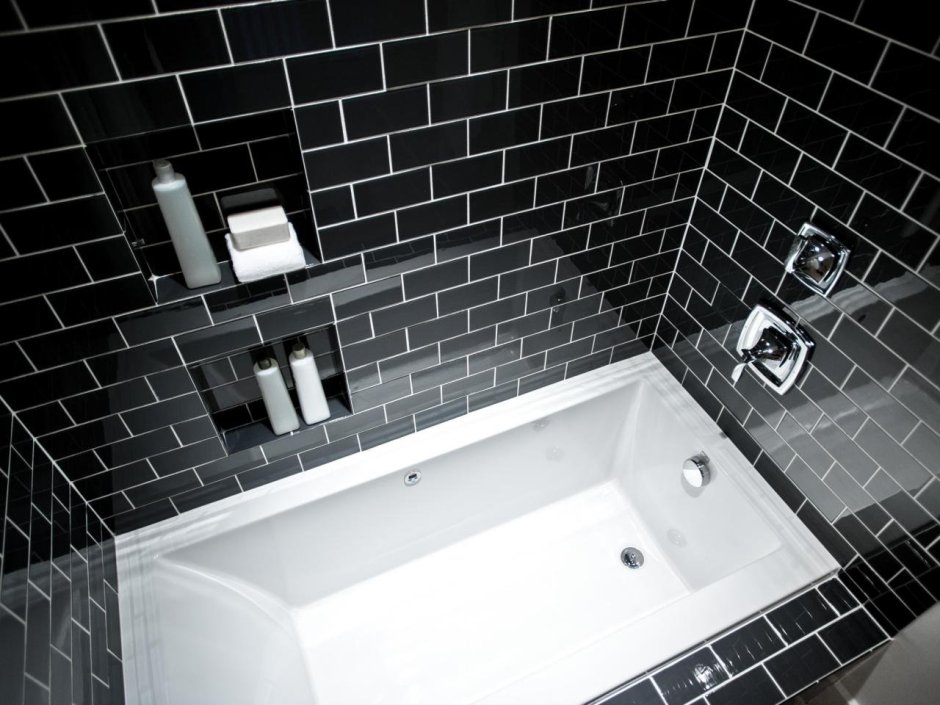Ванная комната черная с серебром