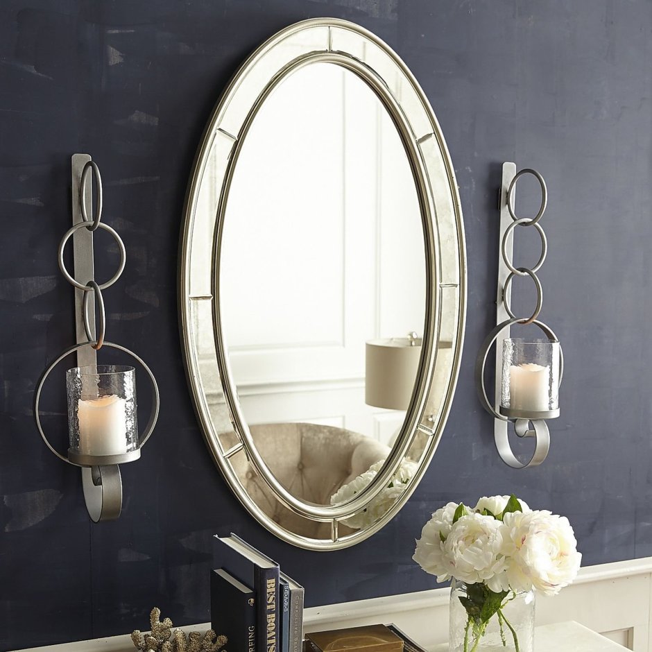 Зеркало для ванной комнаты, цвет - старое серебро (pv1611/k)