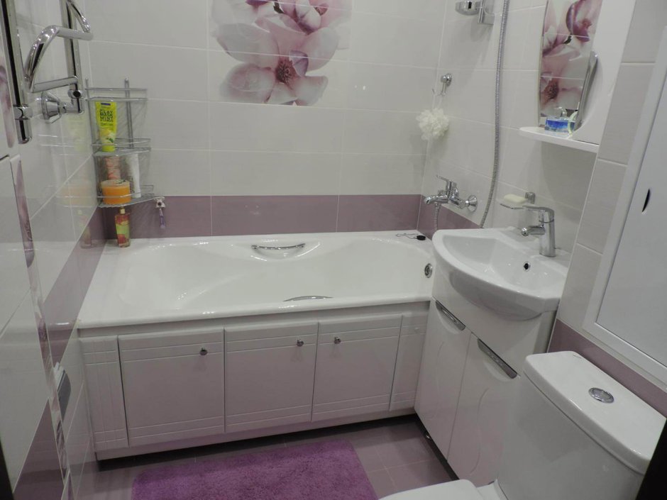 Узкая ванная комната с ванной в хрущевке