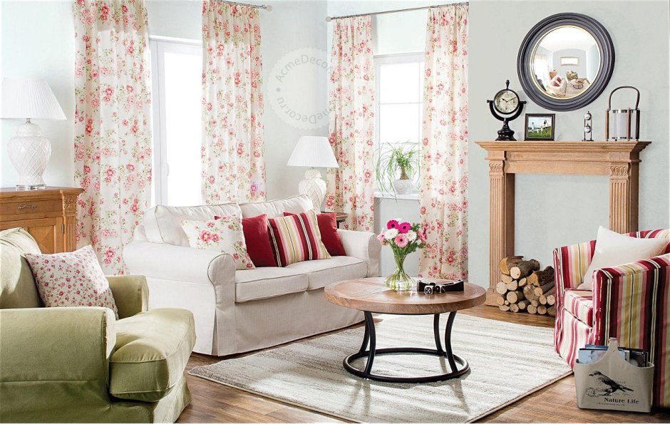 Какой интерьер сейчас в моде зала шторы и обои