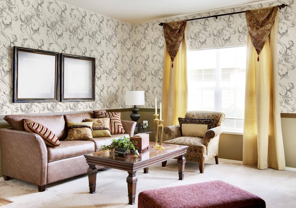 Цветочные шторы в интерьере