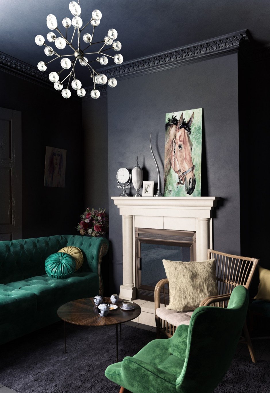 Изумрудный цвет в интерьере