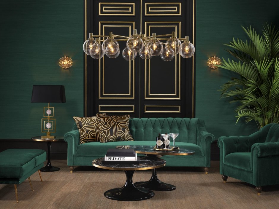 Гостиная Неоклассика изумрудный
