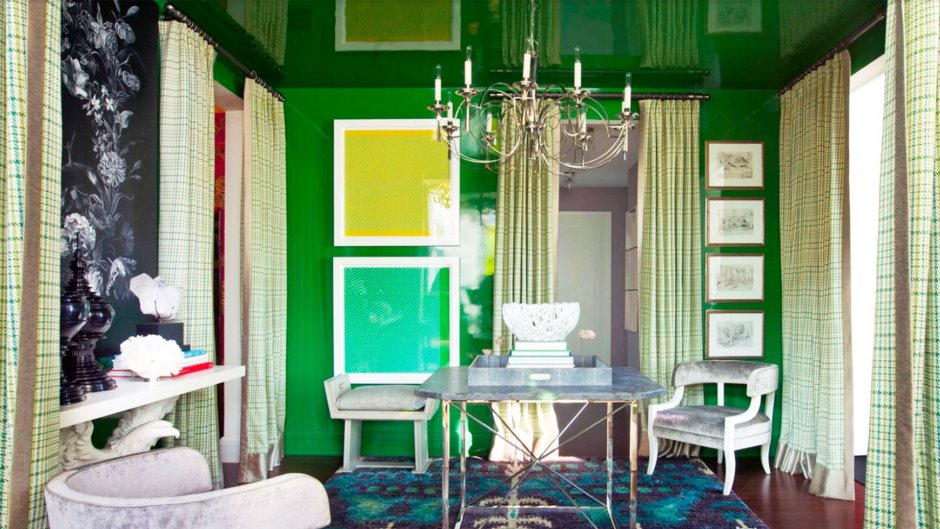 Изумрудный цвет в интерьере