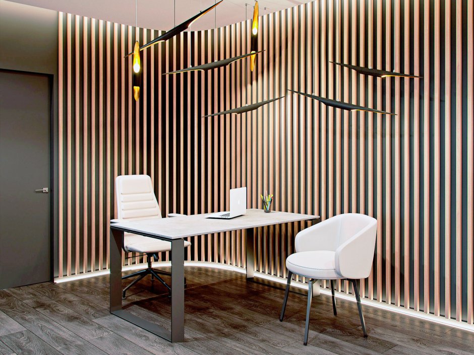 Деревянные рейки в интерьере